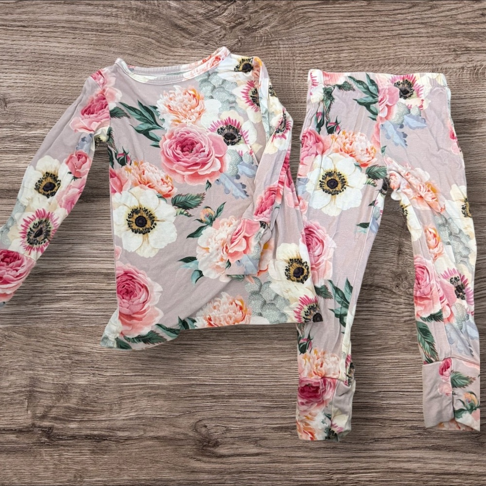 Floral Long Sleeve Top and Leggings Set